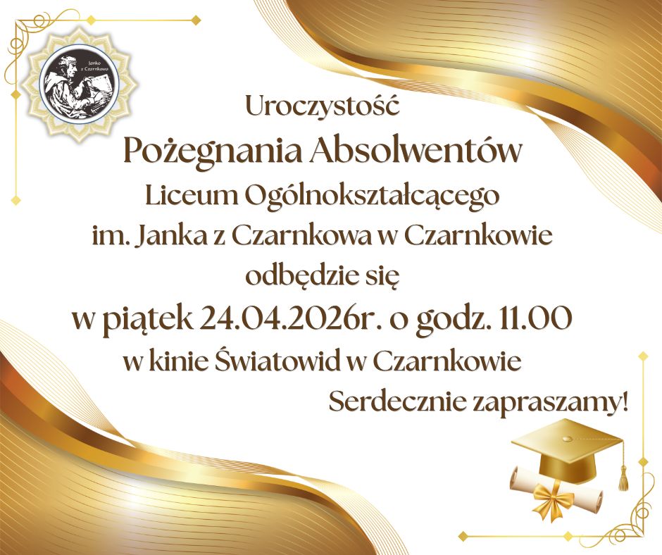 zaproszenie pożegnanie absolwentów