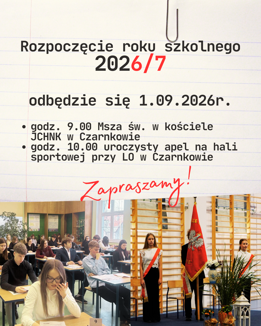 plakat rozpoczęcie roku